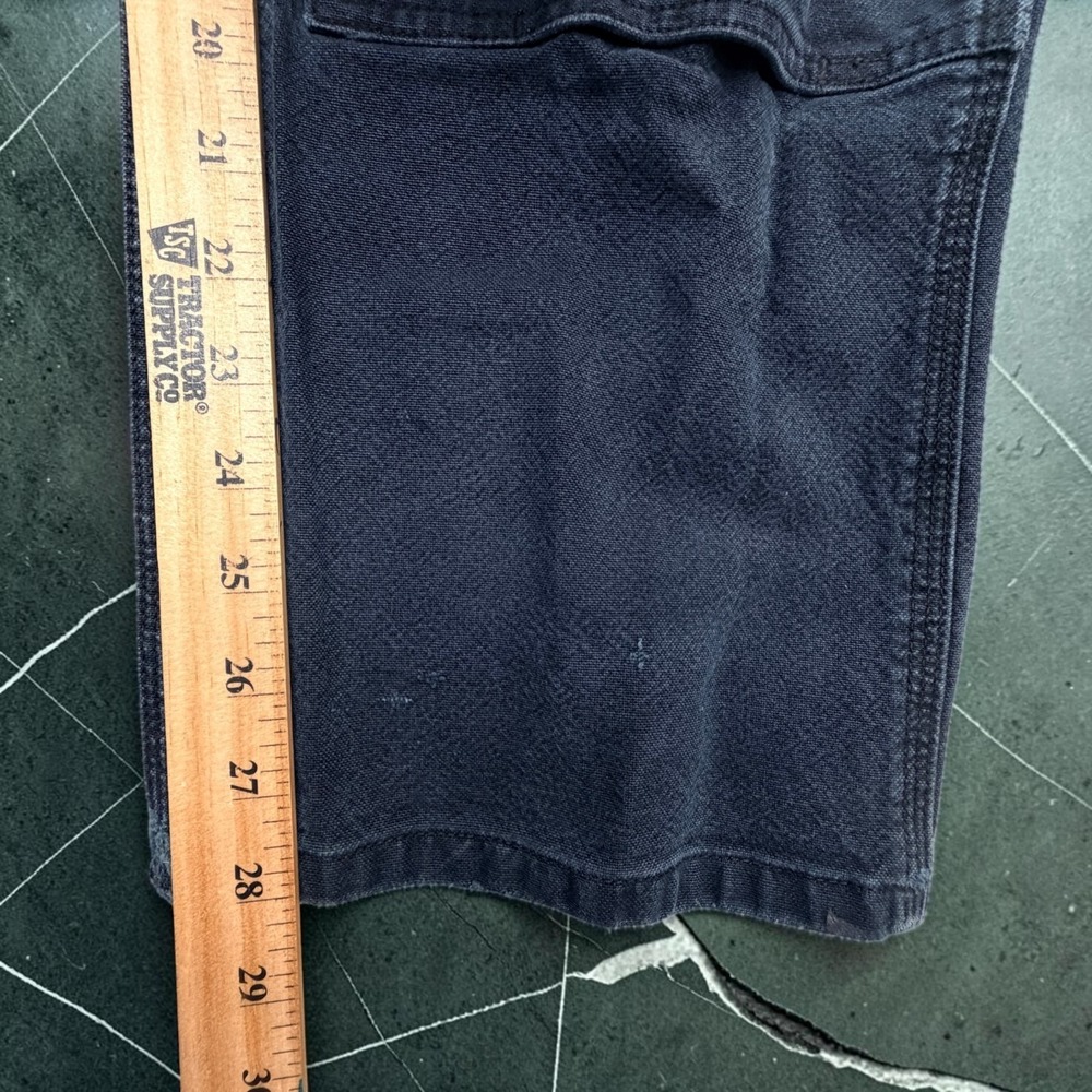 Carhartt Double Knee Carpenter Pants Mens 36 x 30 Black Faded Canvas Thrashed - Picture 8 of 15